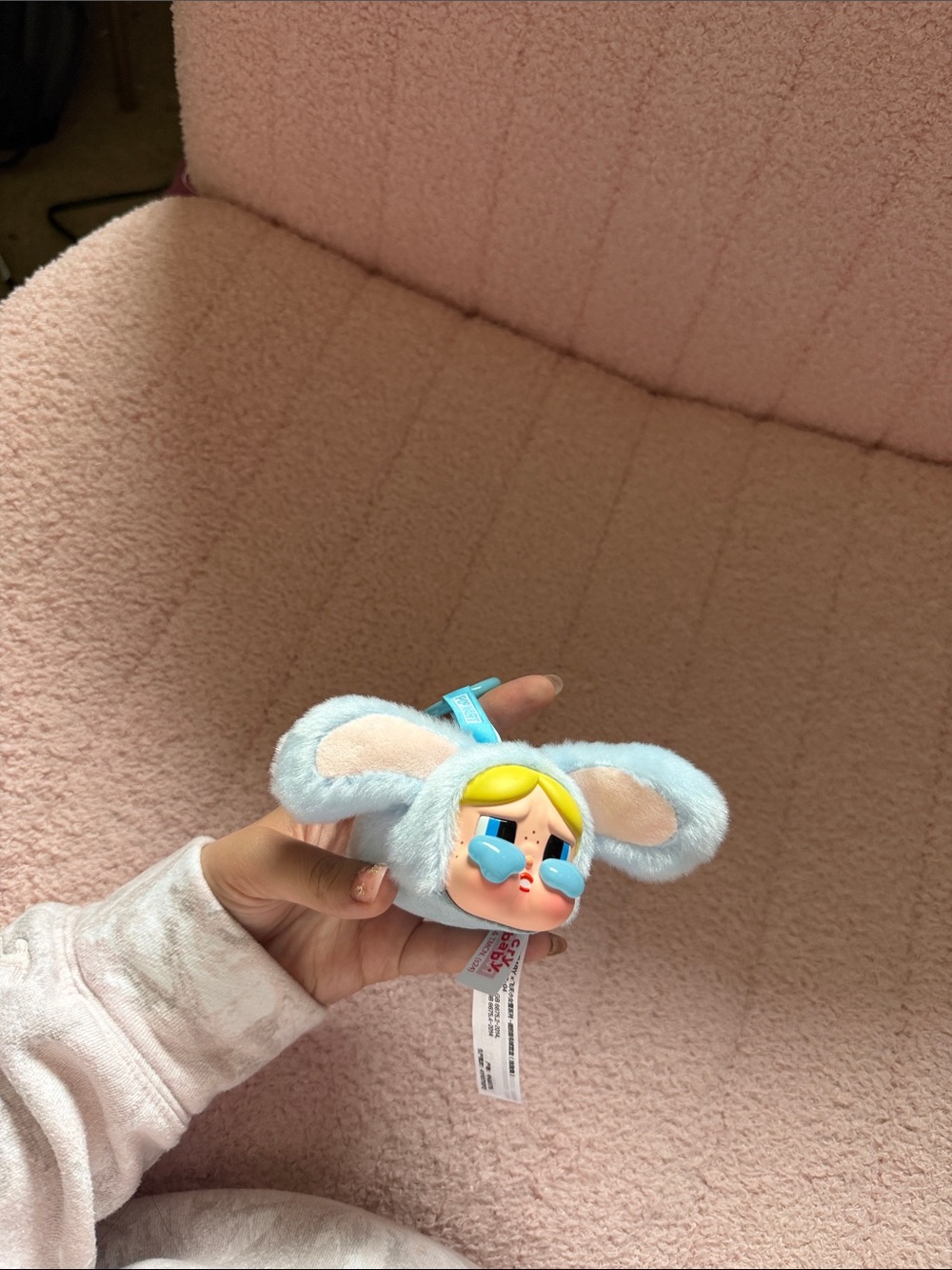Blue Bunny Ear Plush Keychain Toy - Kids Plush Accessory
